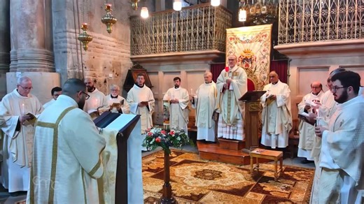 The Exsultet, the Easter Proclamation, this morning at the Easter Vigil in the Church of the Holy Sepulchre, at the site where Our Lord Jesus Christ rose from the dead.