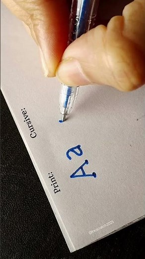 Print vs. Cursive 'A' ✍️ Blue Ink Magic #calligraphy #handwriting