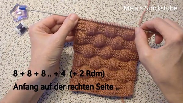 Strickmuster Nr. 40 - Muster in Reihen stricken / Flechtmuster / Webmuster / rechts/links Muster