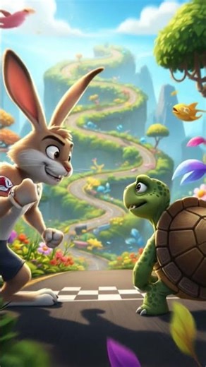“Rabbit vs Turtle: The Unexpected Rematch 🐢🐇 | Short Moral Story” #cuteanimals