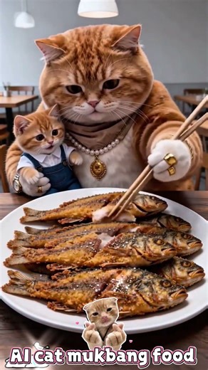 AI cat mukbang food #shorts #shortvideo