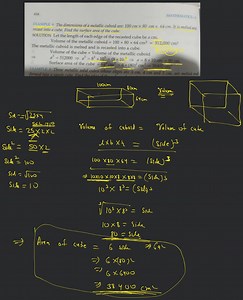 616 MATHEMATICS -x EXAMPLE 4 The dimensions of a metallic cuboi... | Filo
