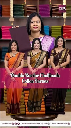 Double border Chettinadu Cotton Sarees with blouse | DSR Sarees | Booking : 9653484447