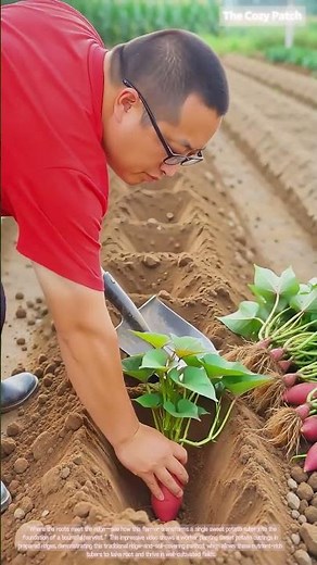 Sweet Potato Planting! The Ridge-and-Furrow Soil-Covering Method