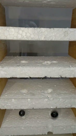 Hot iron balls vs Styrofoam tower#shorts #asmr #experiment