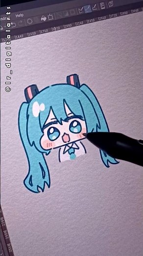 Drawing Hatsune Miku 😉 #digitalart #drawing #miku #hatsunemiku #chibi #cute #shorts #foryou