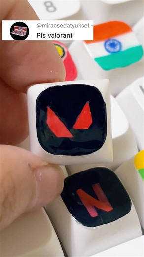 Drawing Valorant logo on my keyboard #shorts #drawing #keyboard #valorant