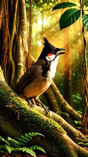 This Bulbul Is Singing a Duet With The Forest 🌳🎵 #Bulbul #NatureMusic #Shorts