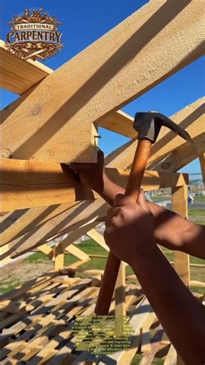 Smart Roof Framing Trick Using Nails #construction #woodworking #carpentry