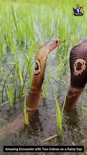 Amazing Encounter with Two Cobras on a Rainy Day #snake #wildliferescue #wildlife #cobra