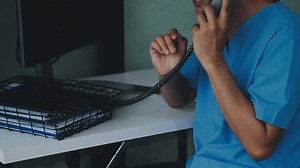 Download Surgical instruments in the operating room, the surgeon's assistant arranges them on a sterile takani. The concept of medecine, surgery, sterile area. Plastic surgery. Selective focus. for free