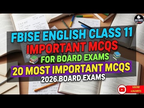 🎯 Important Mcqs English ⚡ Class 11 2025 | FBISE HSSC Exams 2026 | Top 20 📝 Mcqs For English 11 📙