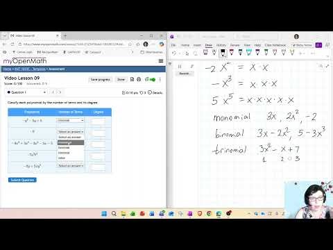 Classifying Polynomials by Number of Terms and Degree