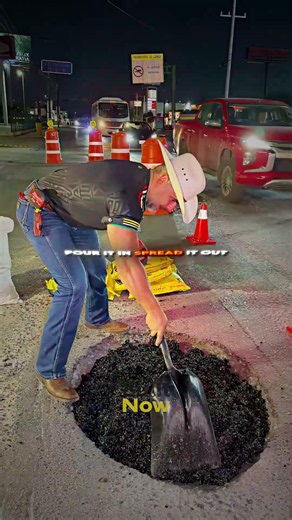 The Road Repair Method That Feels Too Easy 🚧 #diy #construction #road #unitedstates