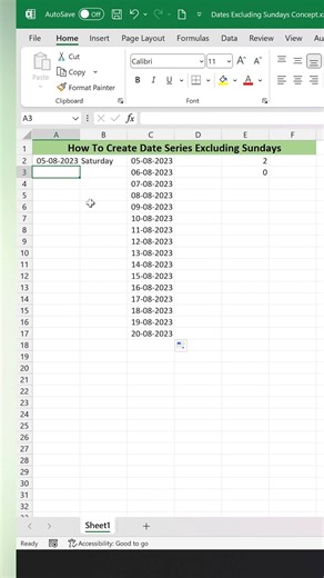 Excel Tips to Create Formula for Date Series! #microsoftexcel #exceltips #corporate #workhacks #productivity | SUS INFO