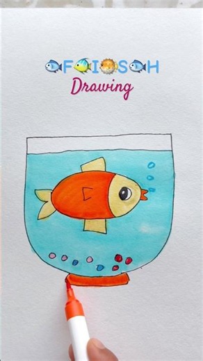 Creative Fish 🐟 Drawing for kids #kids #kidsvideos #drawing #kidsart #ytshorts #shorts