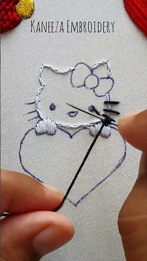 How to embroider hello kitty