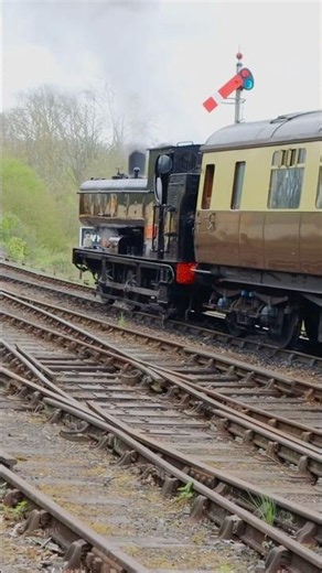 Pannier tank 7714 pulls away from Highley on the SVR
