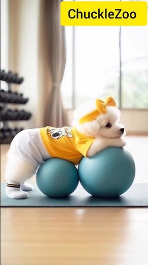 Puppy Joins Yoga Class... and Totally Nails It! 🐶🧘‍♀️😂 #shorts