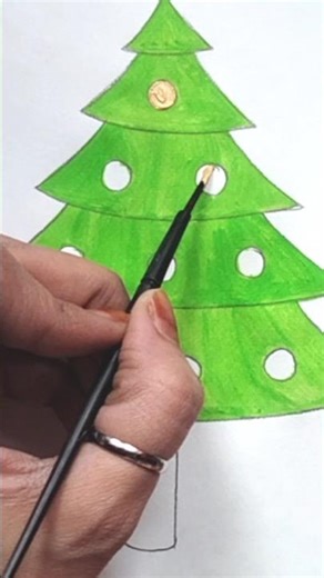 Mini Christmas Tree Drawing 🎄 | #Shorts #shortsfeed
