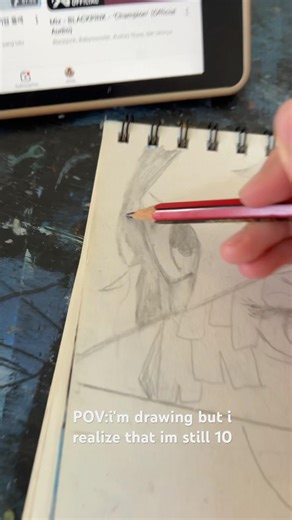 POV im drawing but i realize that im only 10 #art #drawing #drawwithme #demonslayer #relatable