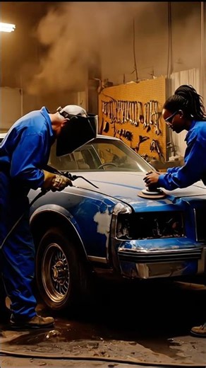 Rusty Car Restored in an Old American Garage‼️🇺🇸 #viralshort #carrestoration #statisfying