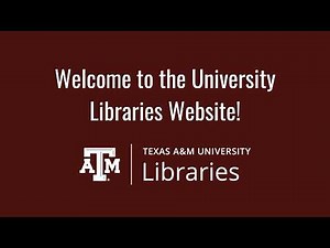 Welcome to the University Libraries Website!