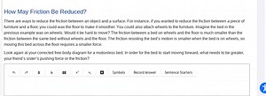 How May Friction Be Reduced?There are ways to reduce the frict... | Filo