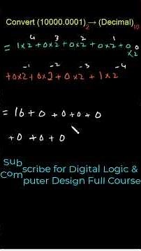 Binary to Decimal Conversion Explained | 10000.0001 = 16.0625 | Digital Logic for EE & CS Students
