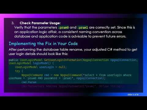 Fixing the ERROR: 42601: Syntax error at or near "'userLogin'" in PostgreSQL Commands