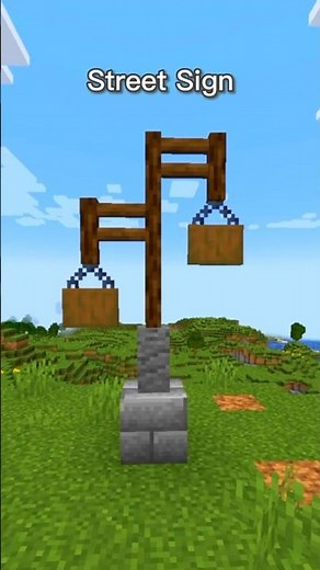 Super Simple Minecraft Street Sign! 🤯 #shorts