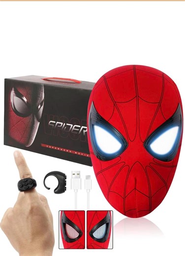 Spider-man Remote Control Mask – Ring Controlled Moving & Light up Eyes, Interactive Superhero Cosplay Mask for Halloween Performers - Etsy Canada
