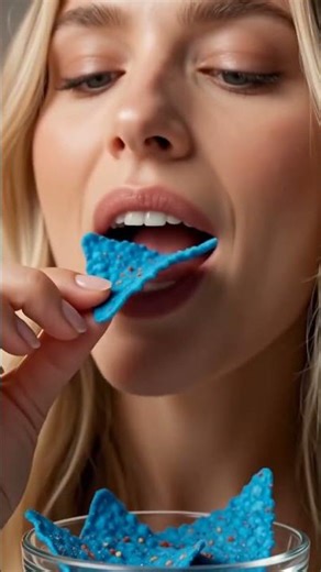 Blonde Eating Blue Doritos 💙 | Satisfying Crunchy ASMR #eatingsounds #satisfying #asmr #crunchy