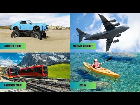 100 Different Types Of Vehicles In English - Transportation Vocabulary And Vehicle Names For Kids