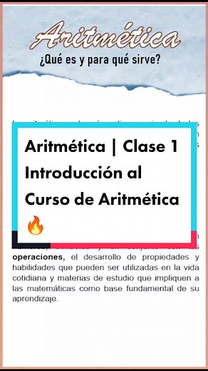 🎓 Introducción al curso de aritmética | ¿Qué es y para qué sirve? 🔥 #aritmetica #matematik #matematicas #matematicabasica #mtematicas #cursodematematica
