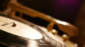 Vinyl spinning on player ready for playback - Free Stock Video