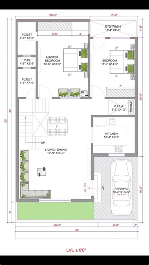 Luxurious 2BHK House Map Design Idea #shorts