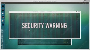 Screen Display Desktop - Security Warning Sequence. User opens E-Mail and receives security message.