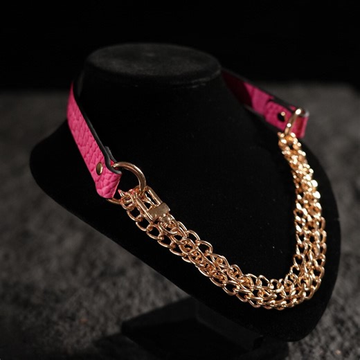 Handmade Gothic Vegan Leather Choker Necklace With Chain - Etsy