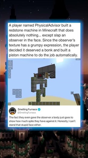 A player named Physica Advisor built a redstone machine in Minecraft that does absolutely nothing