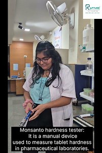 Tablet hardness testing using Monsanto Hardness Tester@Rapture biotech Bengaluru