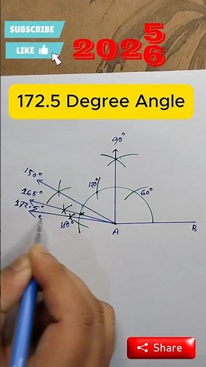 How to Draw 172.5° Angles Easily #shorts #geometry #angleconstruction
