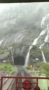 1.2M views · 40K reactions | A slice of paradise indeed! Amazing view of innumerable smaller waterfalls cascading down the slope of Braganza Ghats in Hubli - Goa section - Captured from Brake van amid heavy downpour | Ministry of Railways, Government of India | Facebook