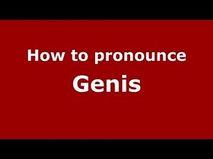 How to Pronounce Genis - PronounceNames.com