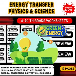 Energy Transfer Worksheet: Physics Study Guide, Grades 6-10 (digital Download) - Etsy