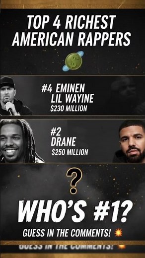 “Top 4 Richest Rappers in America 💰 Guess #1!”#shorts
