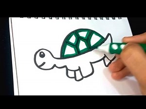 How to draw a turtle step by step | Easy drawing for kids | draw & color