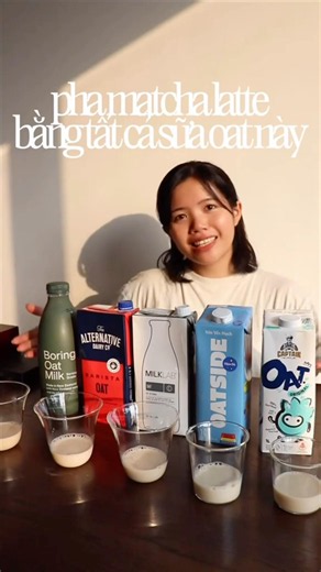 review các loại sữa oat pha matcha latte
