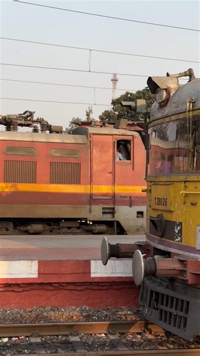 Wap-4 Engine meet Vintage Model EMU Trains at Lilua Station #shorts #viral