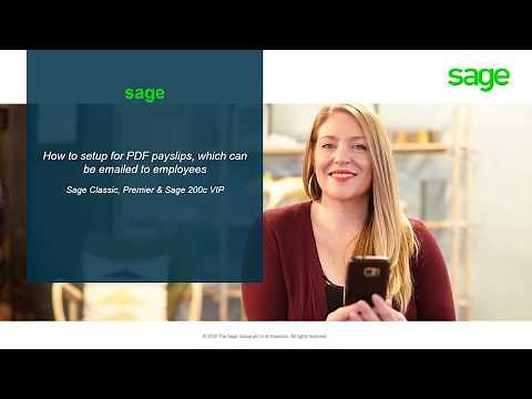 Sage 200c VIP / Sage Classic & Premier - Setup for PDF payslips which can be emailed to employees